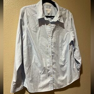 Charter Club Light Blue Men's Casual Button-Down Shirt 100% cotton size 16W